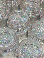 Блёстки Глиттеры 801-06мм - Серебро голографик - универсальные