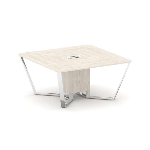 Steel Meet Стол переговорный квадратный MDK-PR.B.SP-08 Денвер Светлый/Нержавеющая Сталь/Хром 1600*16