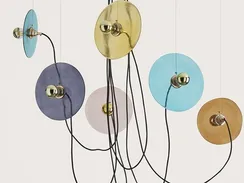 Люстра Fest 6L с разноцветными стеклянными дисками 1223