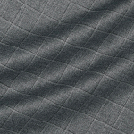 Шерстяная ткань с шёлком и льном серого цвета в клетку