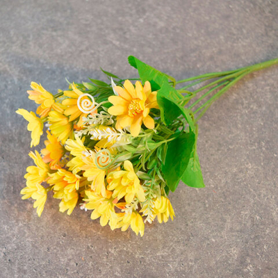 Цветы искусственные "Ромашки" 29см 28 цветков желтые