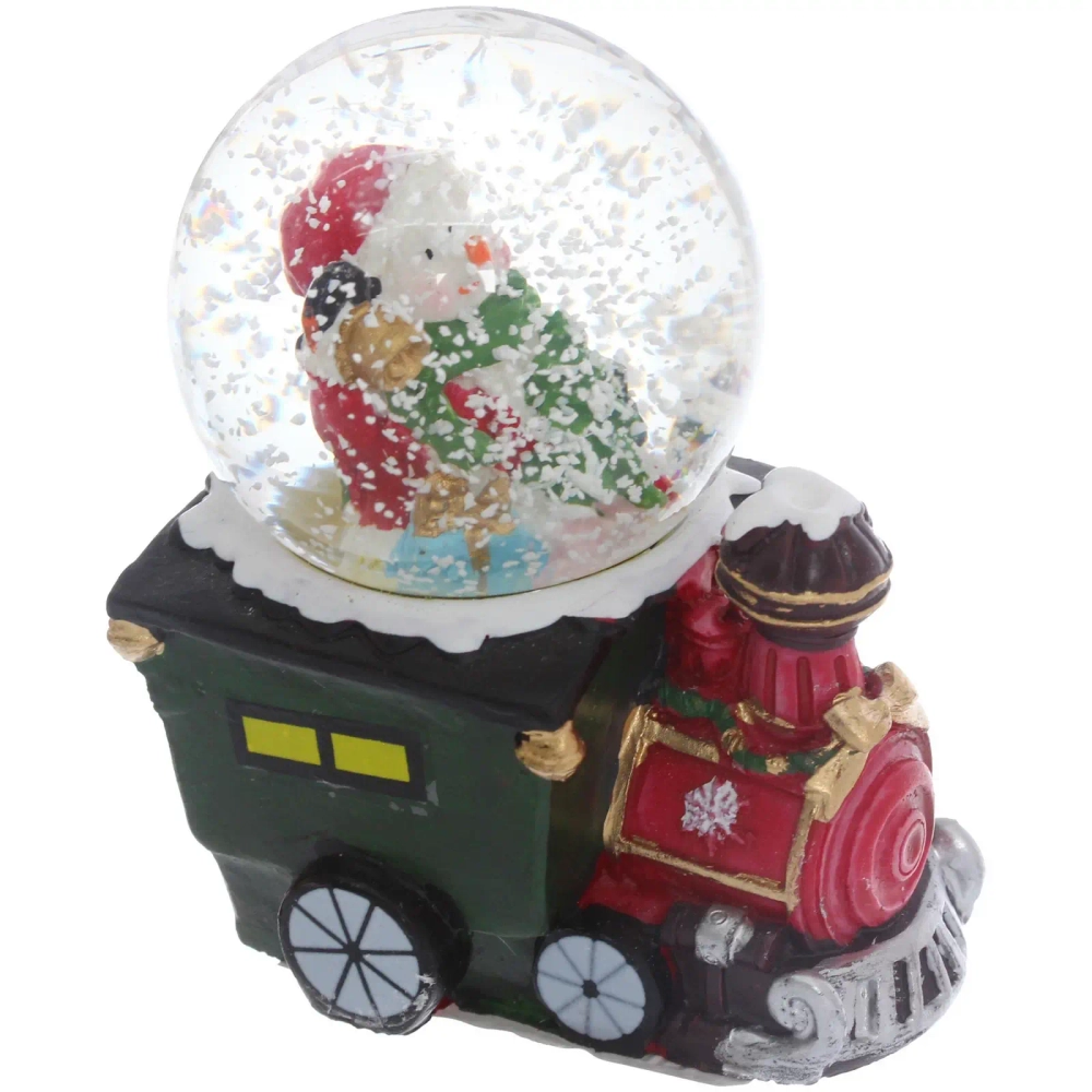 Сувенир Снежный шар «Новогодний паровоз» 4*6*7 см (без подсветки), микс