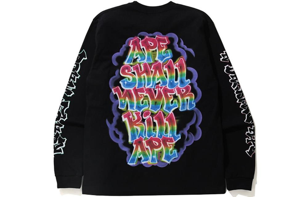A Bathing Ape X Readymade Spray Wide L S Tee