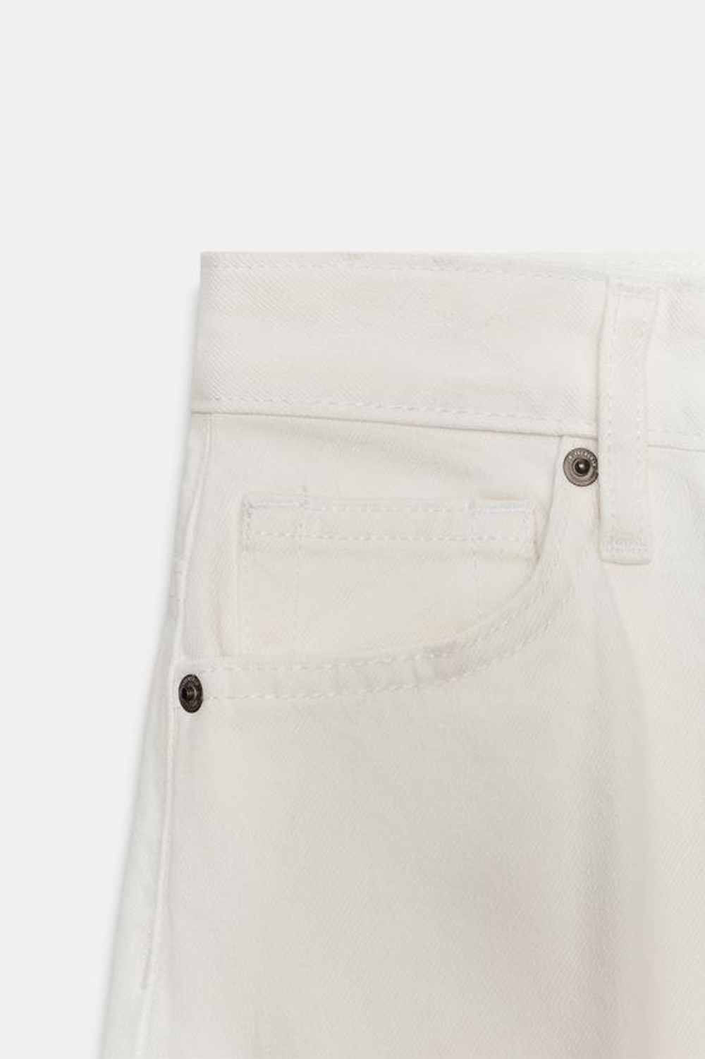 ZARA ДЖИНСЫ ZW COLLECTION BARREL С ВЫСОКОЙ ПОСАДКОЙ, БЕЛЫЙ