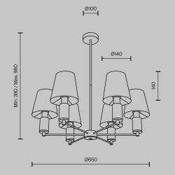 Люстра на штанге Maytoni   MOD483PL-06BS