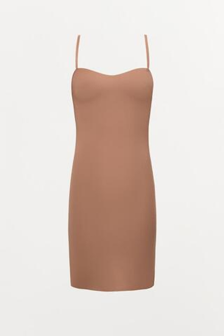 ZARA ПЛАТЬЕ ИЗ СМЕСОВОГО ПОЛИАМИДА С КОРОТКОЙ ПОДКЛАДКОЙ, БЕЖЕВЫЙ