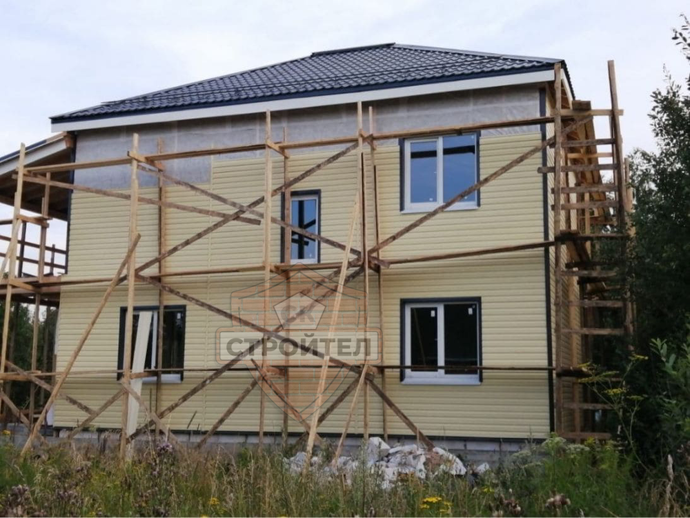 Строительство двухэтажного дома из блоков 210 м2
