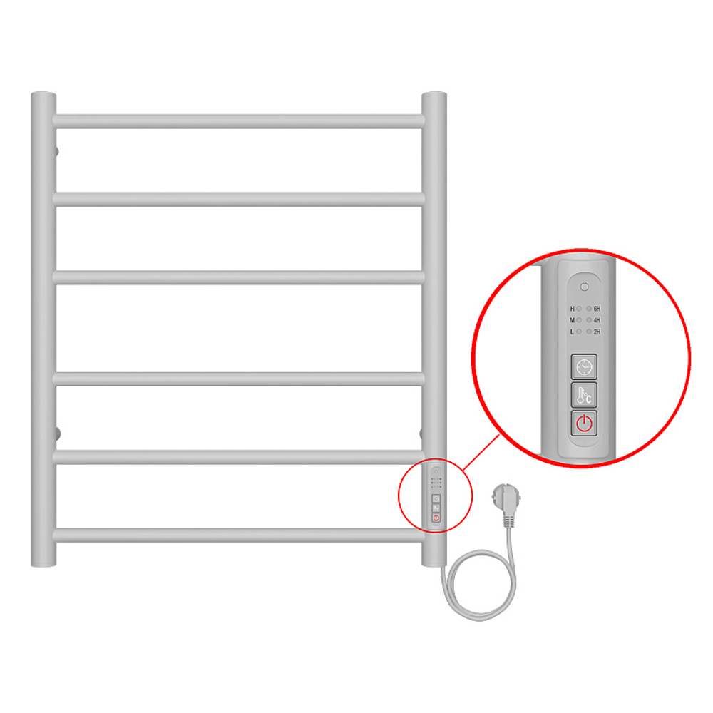 Полотенцесушитель электр. Azario Parma 53.2х60, Белый