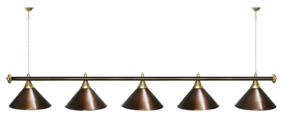 Лампа STARTBILLIARDS 5 пл. (плафоны золотые,штанга золотая,фурнитура золото)