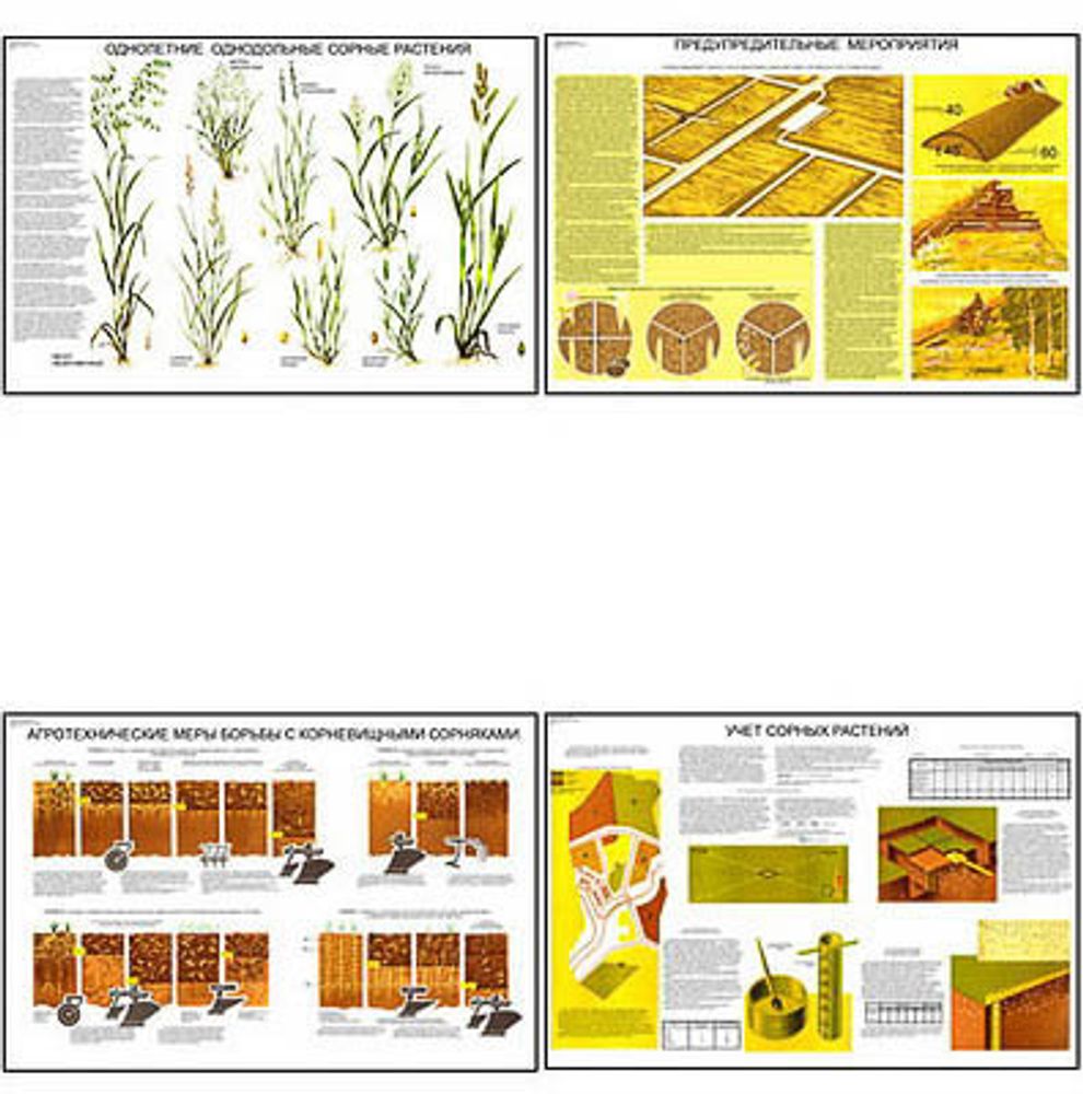 Плакаты ПРОФТЕХ &quot;Сорные растения и меры борьбы с ними&quot; (15 пл, винил, 70х100)