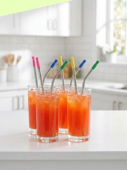 Набор металлических трубочек Zeero Life 8+2 с наконечниками