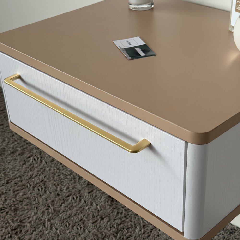 Тумба прикроватная подвесная ROYAL 5200 эко (Макиато-р.золото)