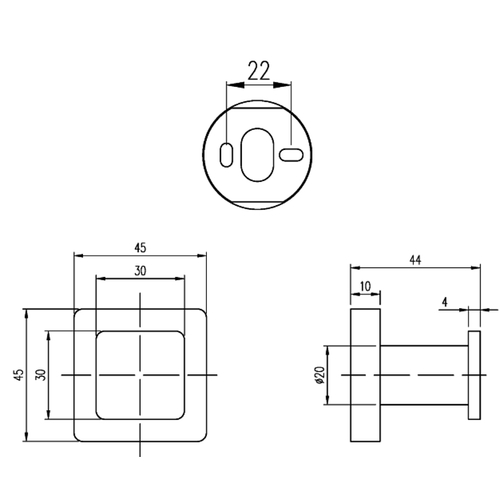 Крючок Villeroy&Boch Elements-Striking TVA15201100061 Хром