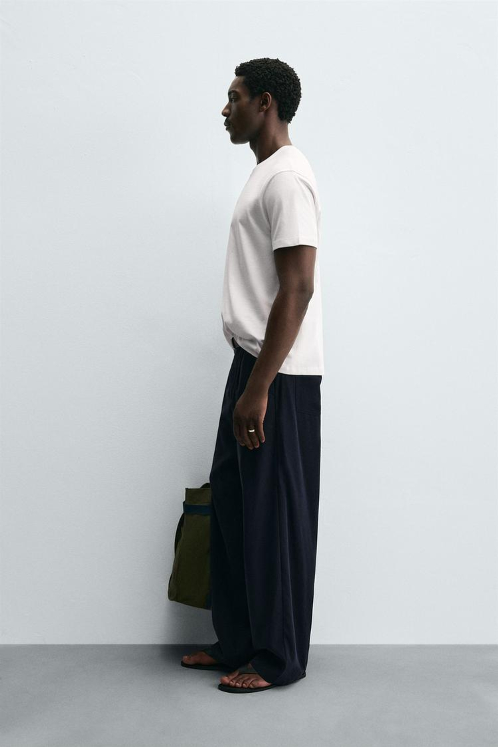 ZARA ФУТБОЛКА С НАДПИСЬЮ, ЖЕЛТОВАТО-БЕЛЫЙ