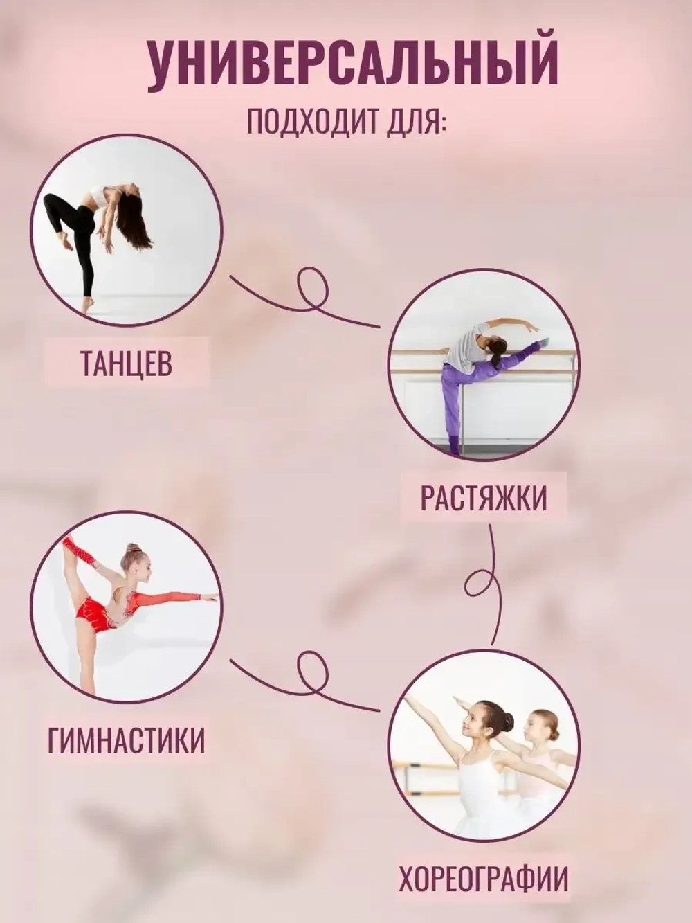 Балетный станок, регулируемый, 1 ряд, под лаком-белые, 1 м