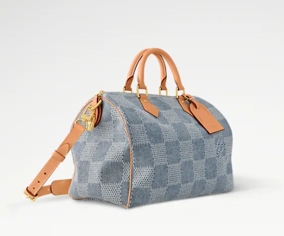 Сумка Louis Vuitton Speedy с плечевым ремнём синий