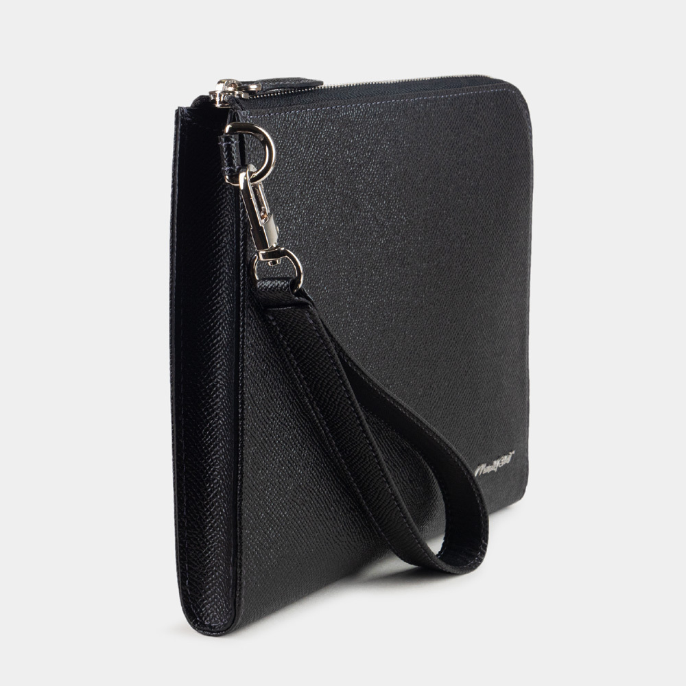 Сумка мужская Hector из кожи сафьяно, черного цвета