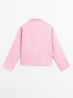 Massimo Dutti Рубашка с длинным рукавом из 100% льна, розовый