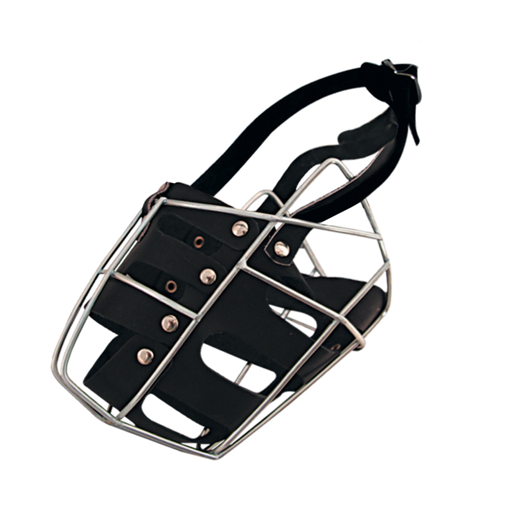 Намордник металлический "Овчарка-сука" с кожаным вкладышем, 170*110*135мм, Gamma