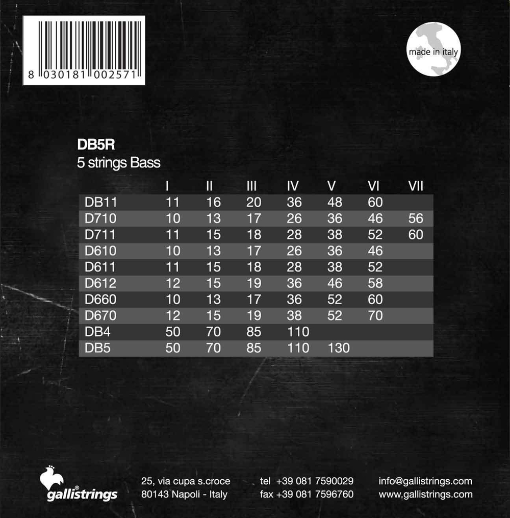 Струны GALLI STRINGS DB5R