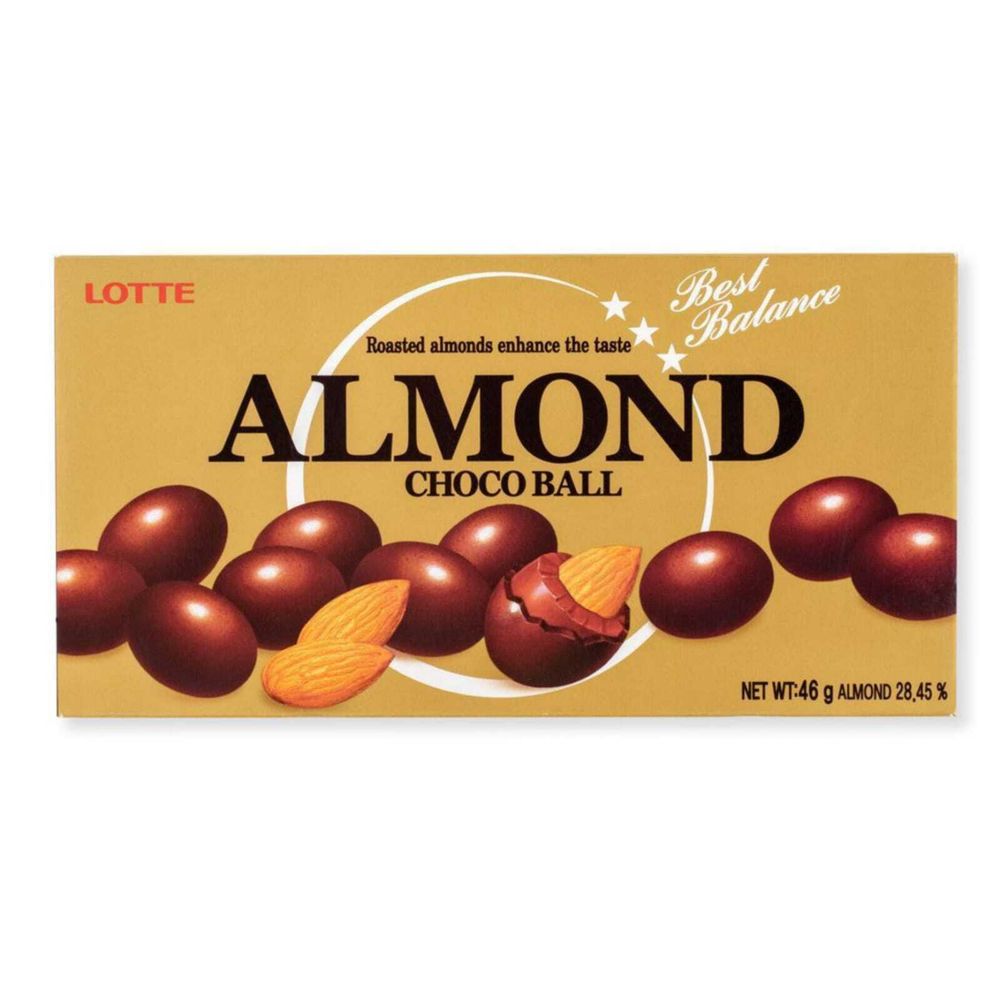 Миндаль в шоколаде Lotte Almond choco balls 46 г, 3 шт