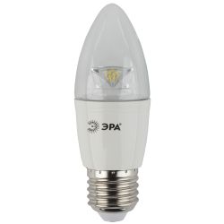Лампа светодиодная ЭРА STD LED B35-7W-827-E27-Clear 7Вт свеча теплый белый свет E27/Е27