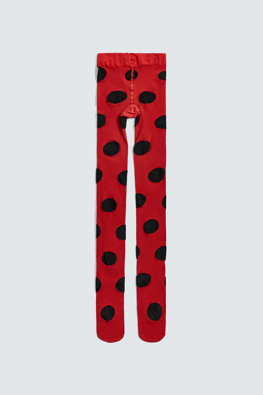 ZARA HARRY LAMBERT X DISNEY КОЛГОТКИ В ГОРОХ, КРАСНЫЙ
