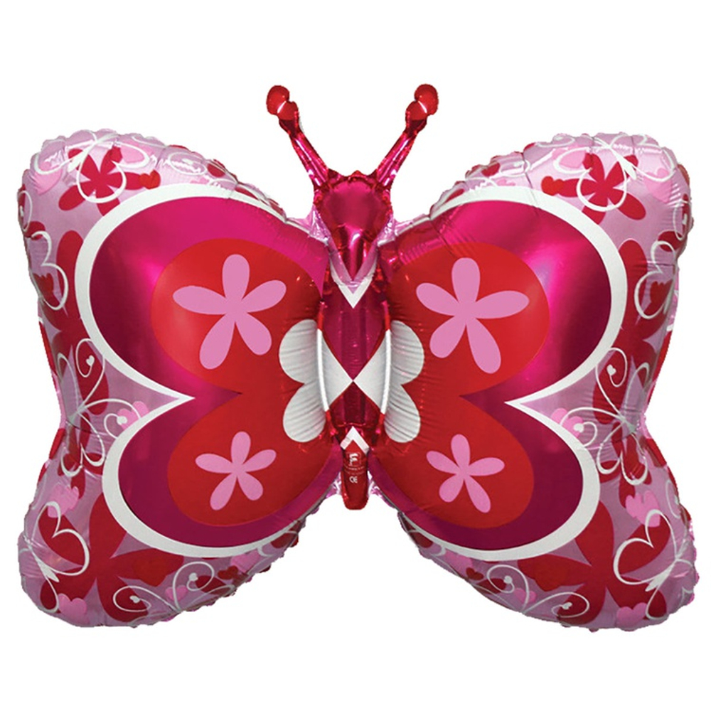 Шар Фольгированный Бабочка розовая (Фуксия)