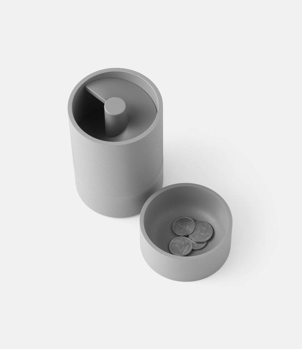 Zenlet CoinDrift Solid Grey — копилка из алюминия