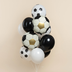 Шар (12''/30 см) Футбольный мяч, Белый, пастель, 5 ст, 25 шт.