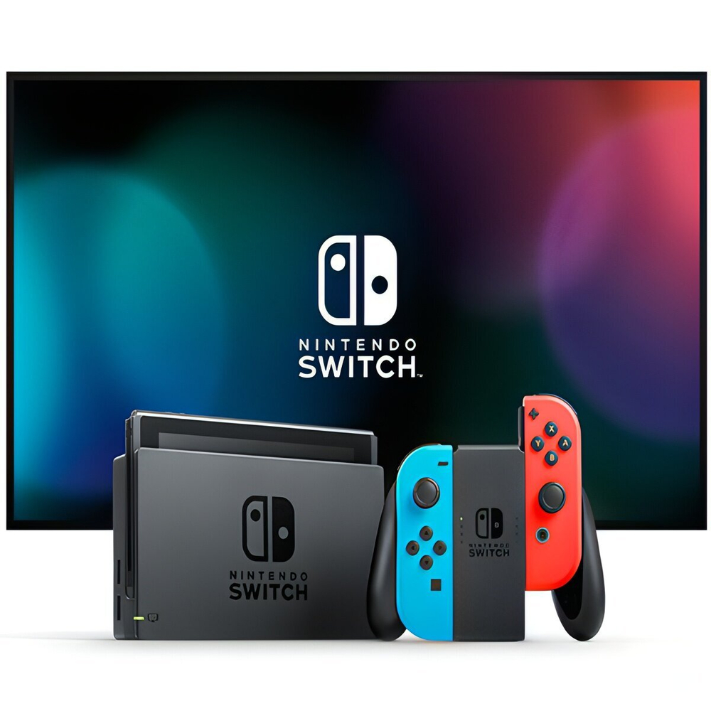 Игровая приставка Nintendo Switch OLED 64 ГБ, без игр, неоновый синий/неоновый красный
