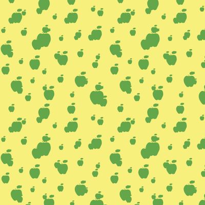 Зеленые яблочки на желтом фоне.Green apple on yellow background.