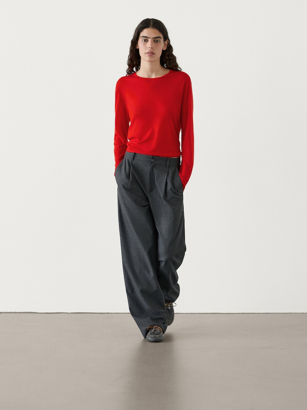 Massimo Dutti Свитер из 100% шерсти, оранжевый