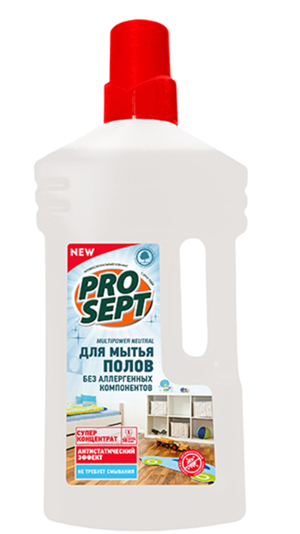Средство для мытья полов Prosept Multipower Neutral, гипоаллергенный концентрат, 1 л