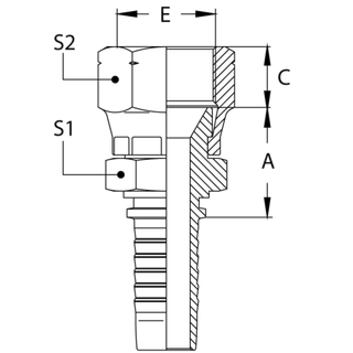 Фитинг DN 10 JIS 16x1.5 (90) (1 шестигранник)