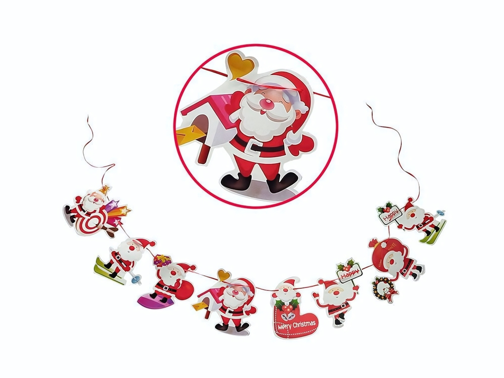 Гирлянда бумажная "Веселый Дед Мороз" 3 метра