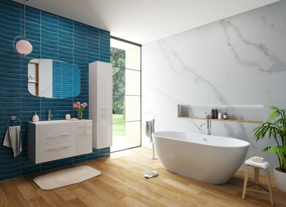 Ванна из литьевого мрамора Эстет Майами 150х75 белая, ФР-00016604