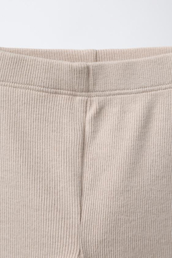 ZARA НАБОР ИЗ ДВУХ ОДНОТОННЫХ ЛЕГИНСОВ, КОРИЧНЕВЫЙ