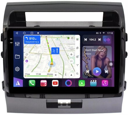 Магнитола для Toyota Land Cruiser 200 2007-2015 (экран климата внизу) - FarCar 381M монитор 10.36" QLED на Android 14, TS18, CarPlay, 4G SIM-слот