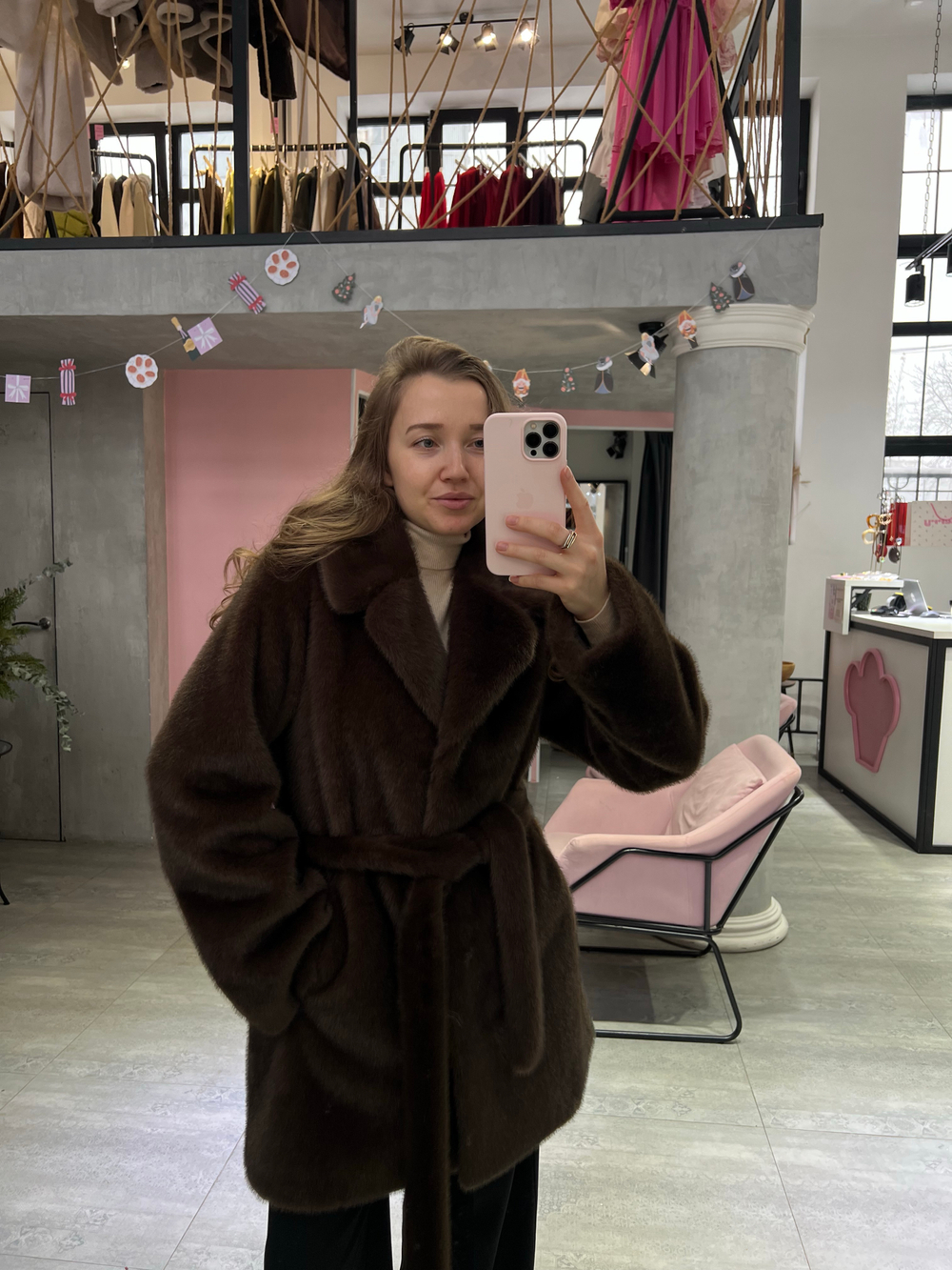 Шуба Lux миди горький шоколад