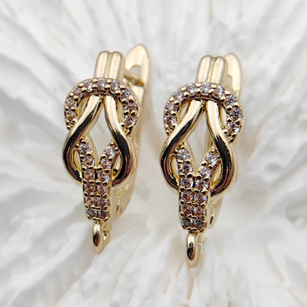 Швензы с фианитами 17х12 мм