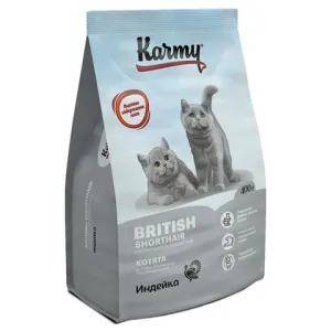 Сухой корм для котят породы Британская короткошерстная, Karmy Kitten British Shorthair, а также беременных и кормящих кошек, с индейкой