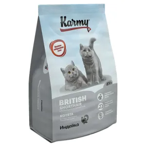 Сухой корм Karmy Kitten British Shorthair для котят породы Британская короткошерстная, а также беременных и кормящих кошек, с индейкой