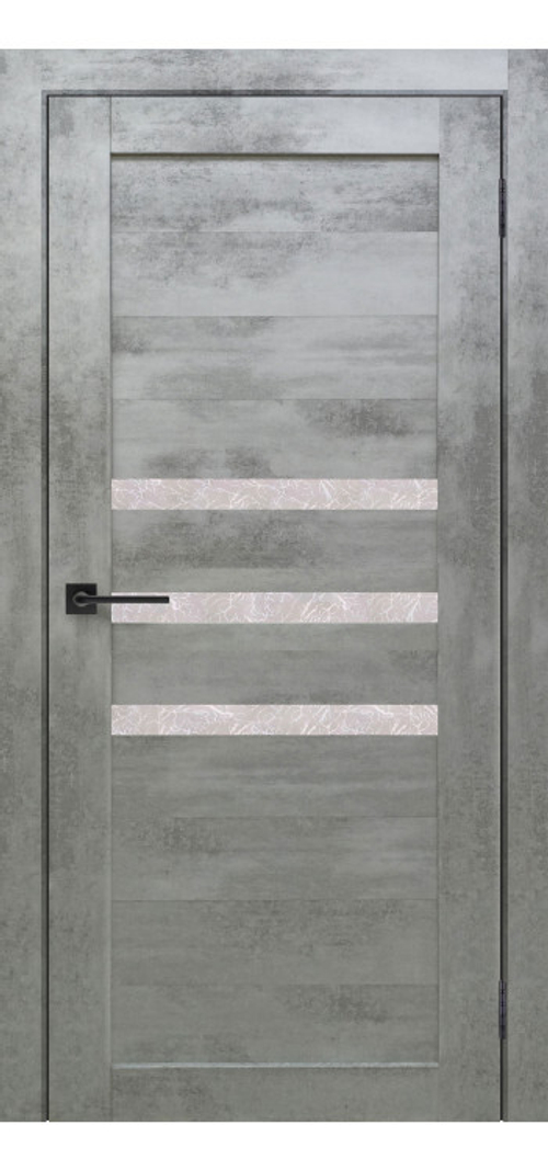 Межкомнатная дверь X-6 / Цвет Бетон светлый / Остекление "Гранит прозрачный" / Двери Верда