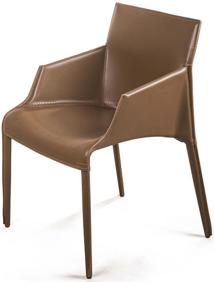 Стул с подлокотниками Morgan, экокожа коричневый