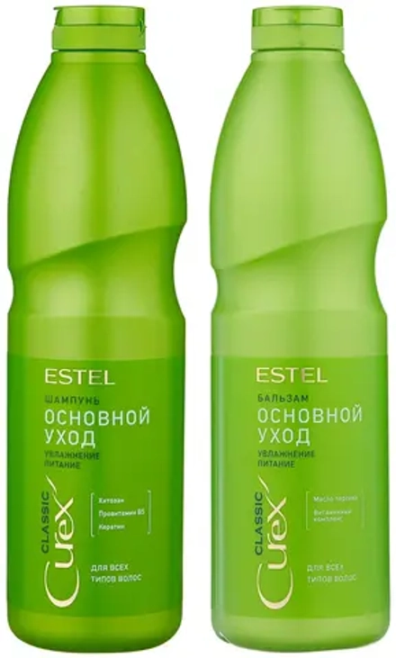 Набор основной уход для всех типов волос Curex, Estel (Шампунь - 1000 мл., Бальзам - 1000 мл.)