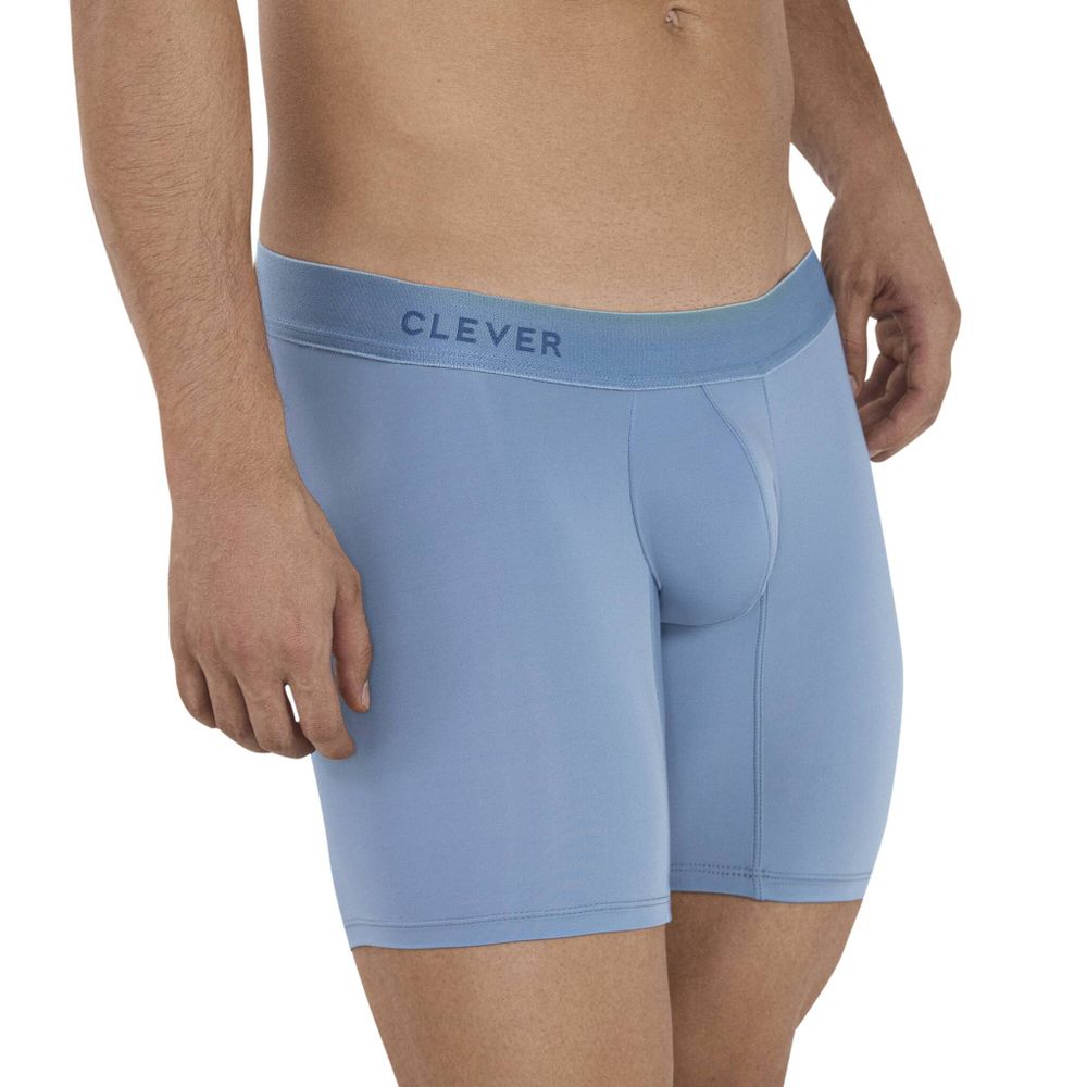 Мужские трусы боксеры удлиненные голубые Clever VITAL LONG BOXER 112507
