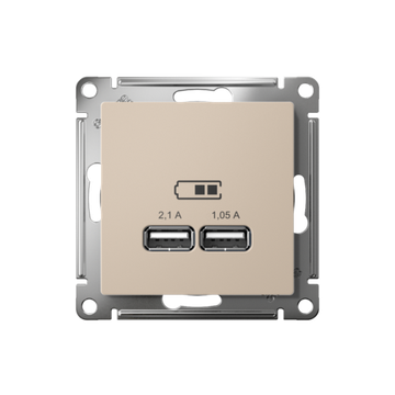 Розетка USB AtlasDesign тип A+A 5В/2.1А 2х5В/1.05А механизм песочн. SE ATN001233