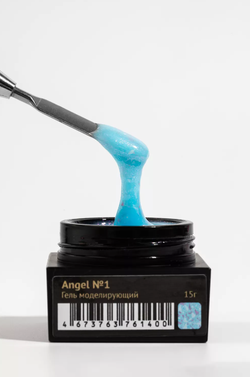Monami Secret Angel Gel - Гель жесткий Небесно-голубой с розовой поталью 01, 15гр3