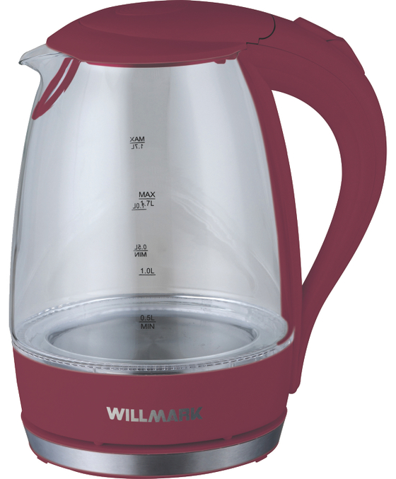 Чайник Willmark WEK-1708G бордовый